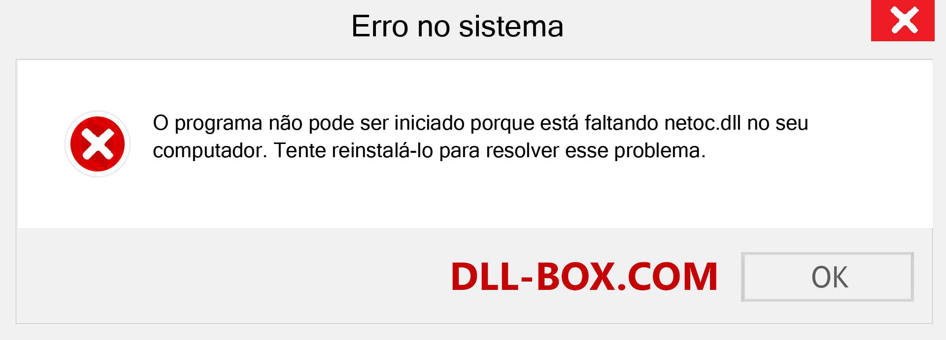 Arquivo netoc.dll ausente ?. Download para Windows 7, 8, 10 - Correção de erro ausente netoc dll no Windows, fotos, imagens